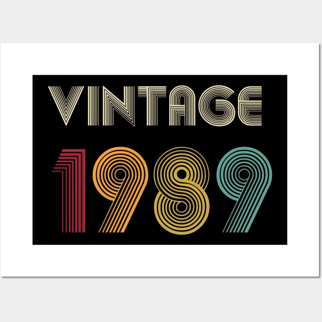 30th Birthday Gift Vintage 1989 Shirt For Women Men Women Classic Retro Color 30th birthday gift ideas 1989 T-shirt Tee Gifts From Daughter Wall Art by kokowaza